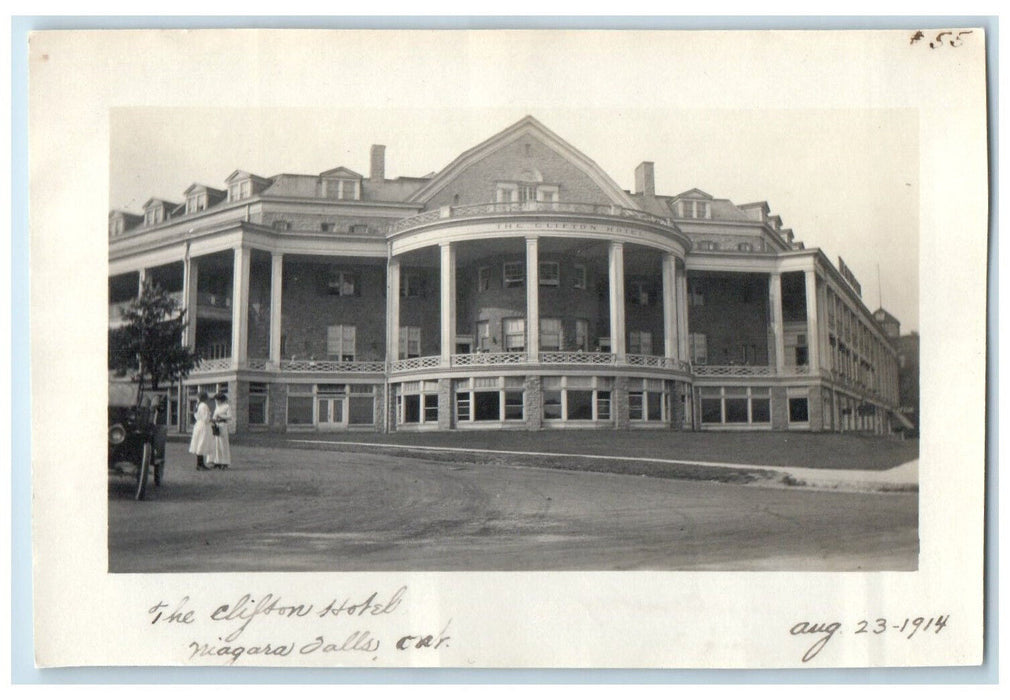 1914 Building View of The Clifton Hotel Niagara Falls New York NY Antique Photo