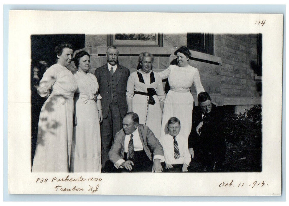 1914 Family Friends Picture at 838 Parkside Avenue Trenton New Jersey NJ Photo