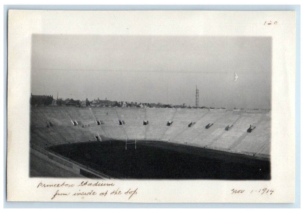 1914 Interior View Princeton Stadium Princeton New Jersey NJ Antique Photo