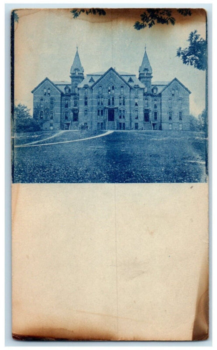 Agricultural College Building Front View Lansing Michigan MI RPPC Photo Postcard