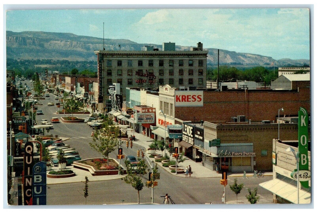 c1960's View Of The Downtown On Main Street Grand Junction Colorado CO Postcard