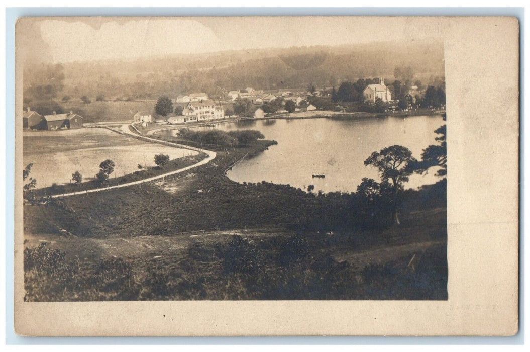 c1905 Lake House Burlingham New York NY RPPC Photo Unposted Antique Postcard