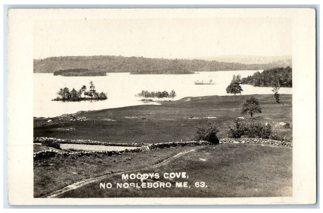 c1910's View Of Moodys Cove No Nobleboro Maine ME RPPC Photo Antique Postcard