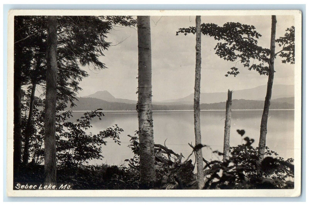 c1930's View Of Sebec Lake Maine ME RPPC Photo Unposted Vintage Postcard