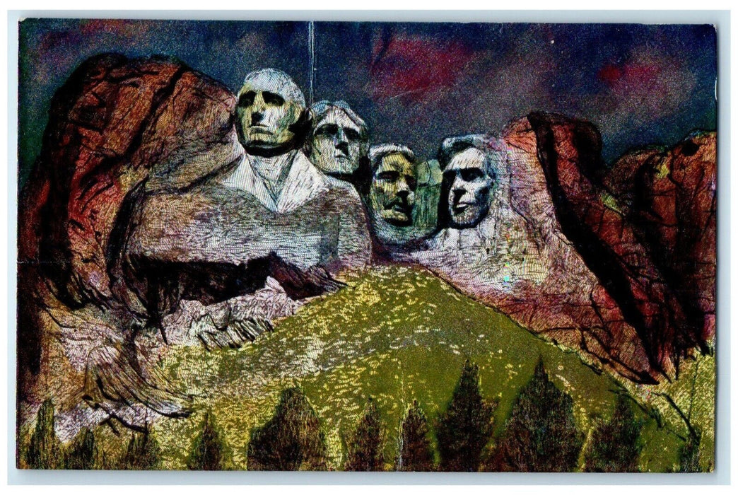 c1940 Mount Rushmore National Memorial Bust Black Hills South Dakota SD Postcard