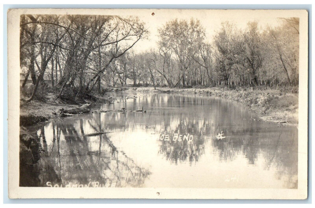 c1910's Horse Shoe Bend Solomon River Kansas KS RPPC Photo Antique Postcard
