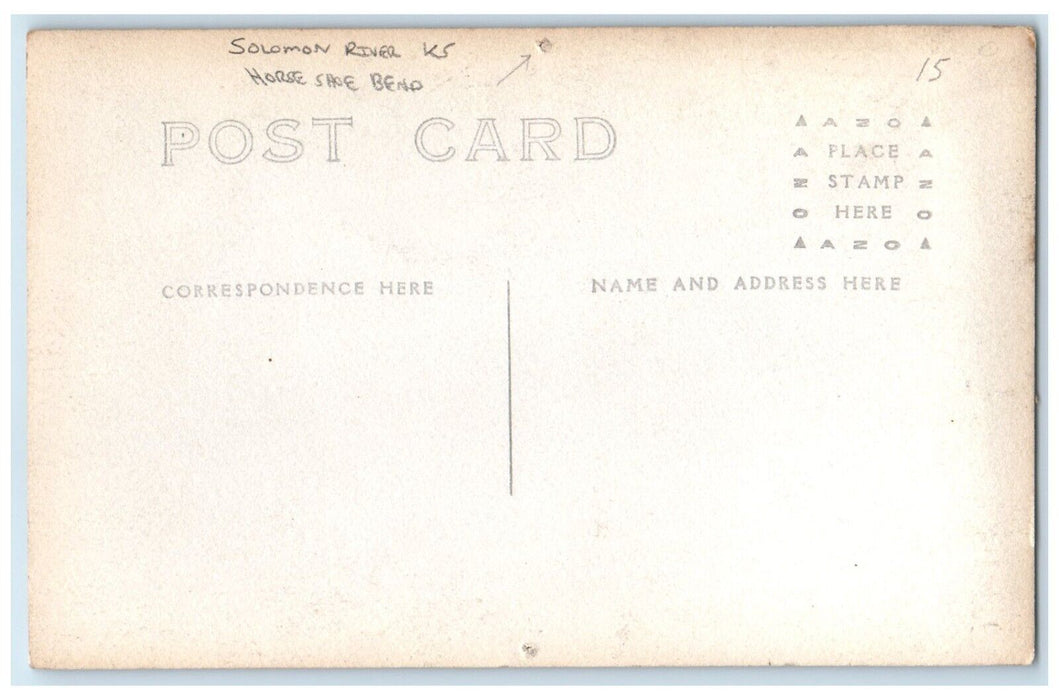 c1910's Horse Shoe Bend Solomon River Kansas KS RPPC Photo Antique Postcard