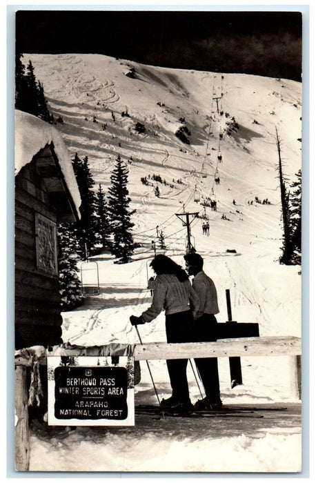 Berthoud Pass Winter Sports Area Arapaho National Forest CO RPPC Photo Postcard