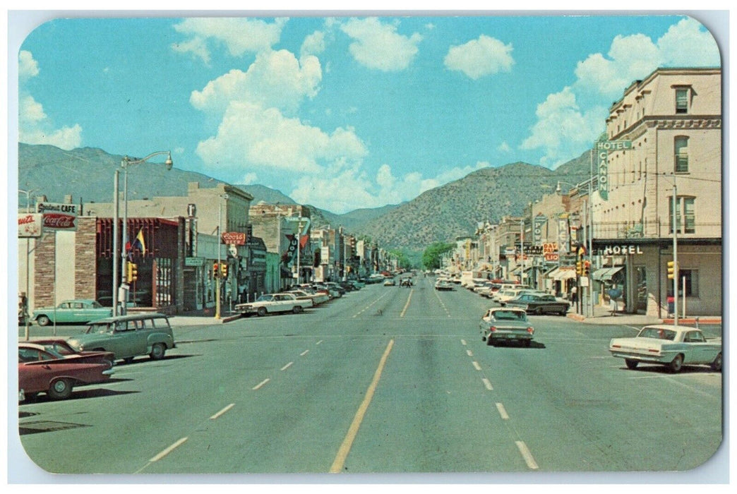 c1960 Main Street Business District Classic Cars Canon City Colorado CO Postcard