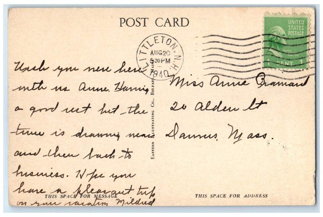 c1940 Pilot Range Connecticut River Lancaster New Hampshire NH Vintage Postcard