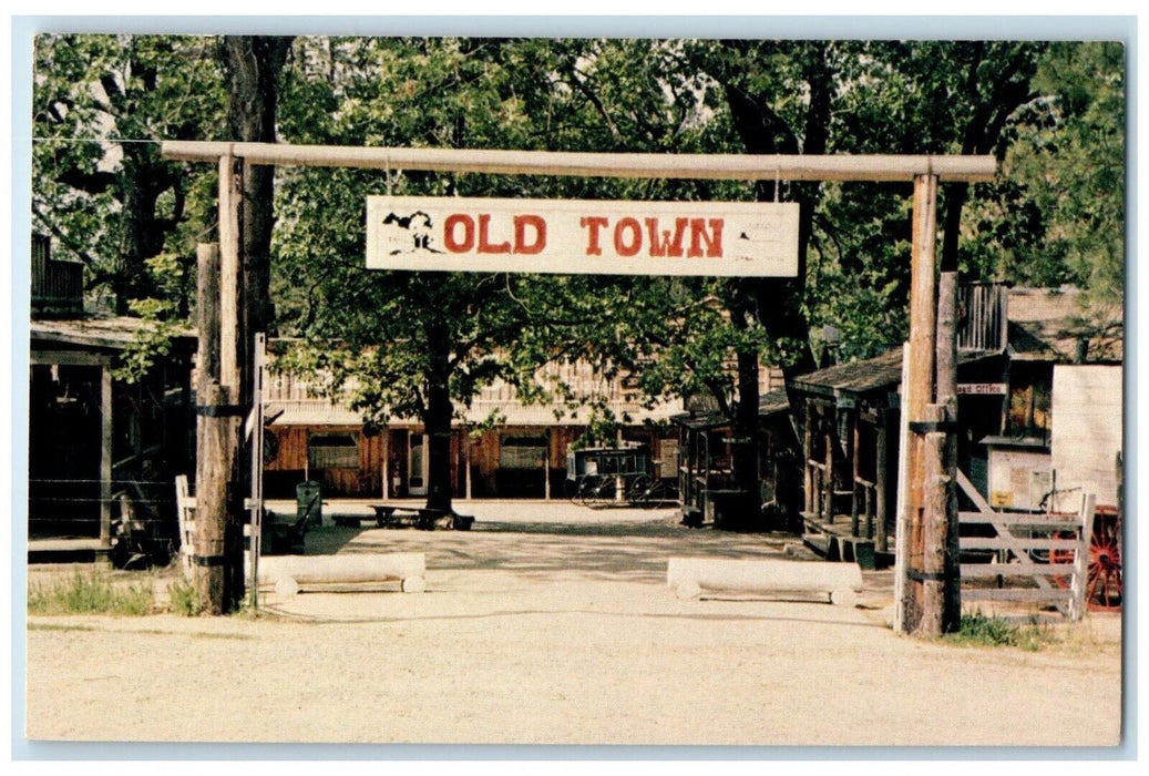 c1960 Old Town Central Sierras Bass Lake Yosemite North Fork California Postcard