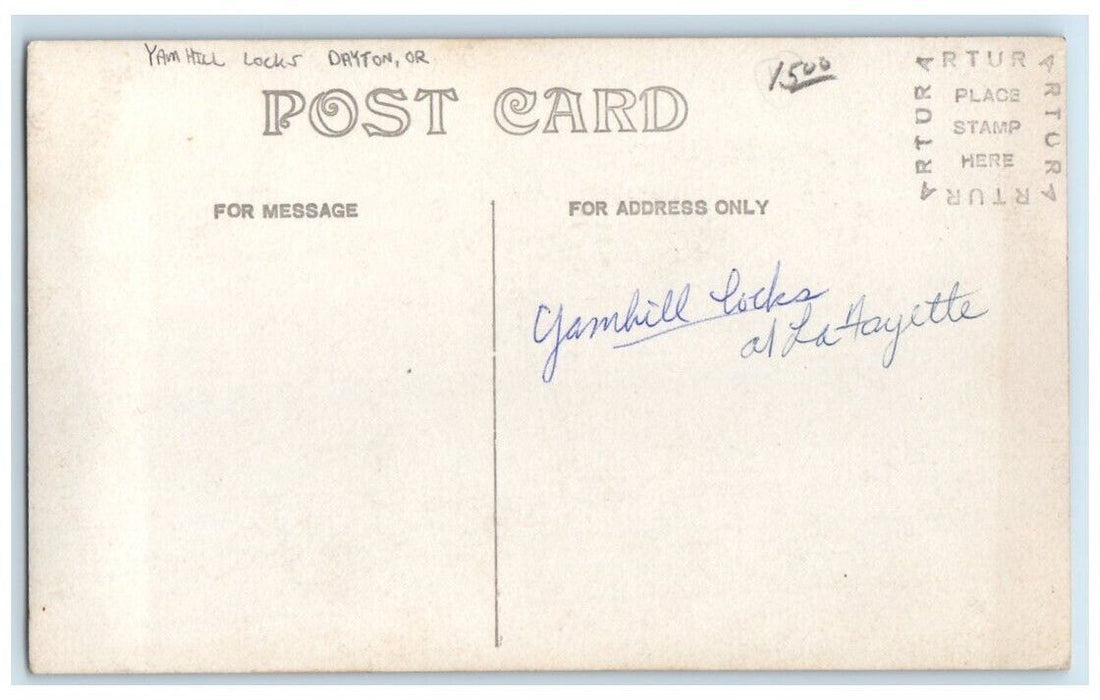 c1910's Yamhill Lafayette Locks River View Dayton Oregon OR RPPC Photo Postcard