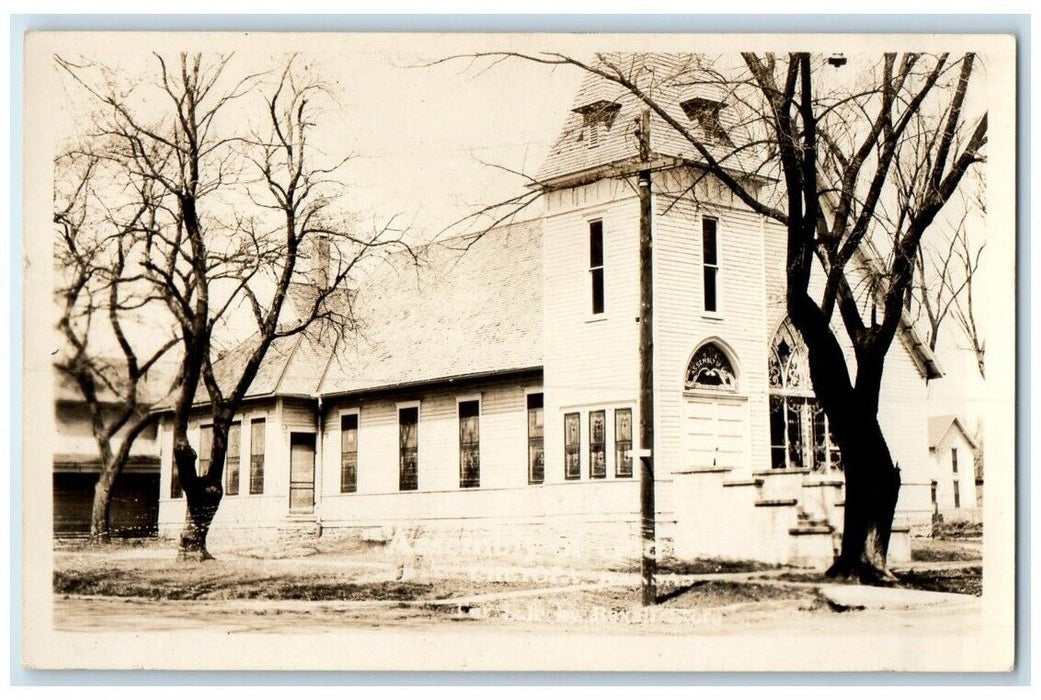 c1950's Assembly Of God Church Building Chetopa Kansas KS RPPC Photo Postcard