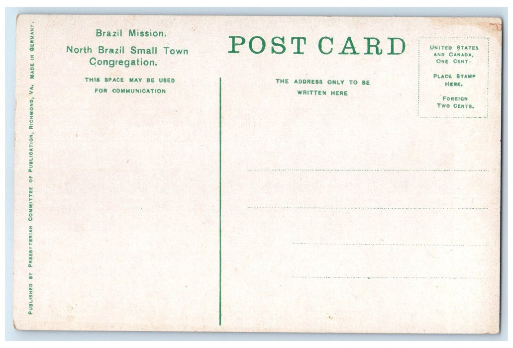 North Brazil Small Town Congregation Christian Missionary Mission Postcard