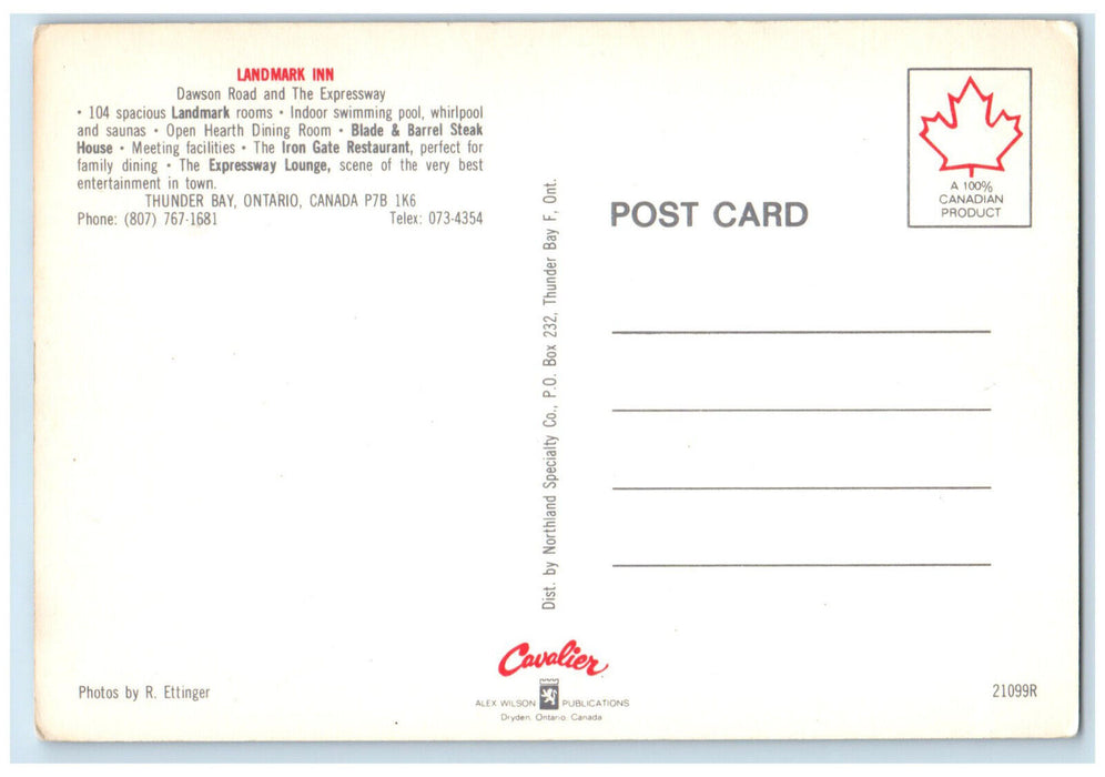 c1960's Landmark Inn Thunder Bay Ontario Canada Multiview Vintage Postcard