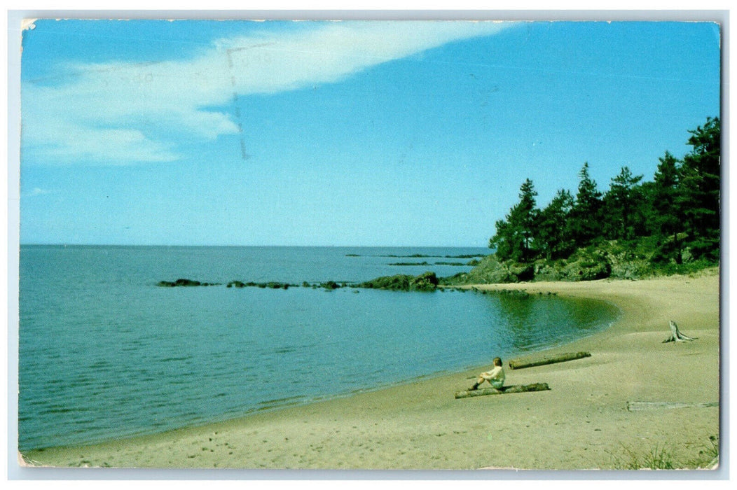 1971 Golden Sands and Rugged Shoreline of Lake Superior Canada Postcard