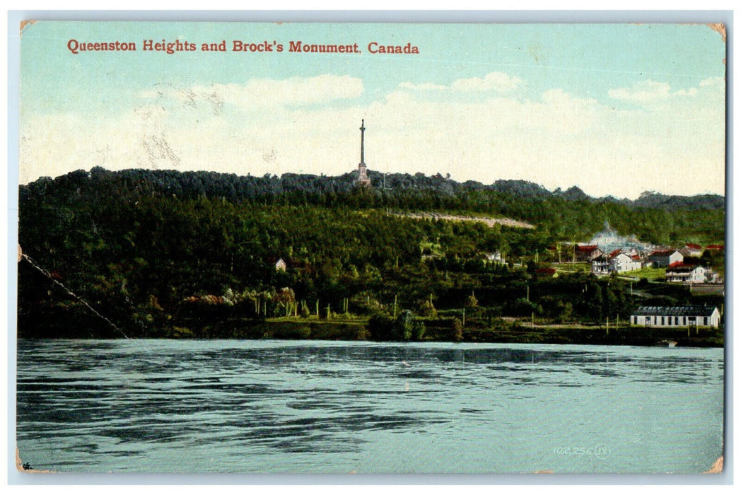 1918 Queenston Heights and Brock's Monument Canada Posted Antique Postcard