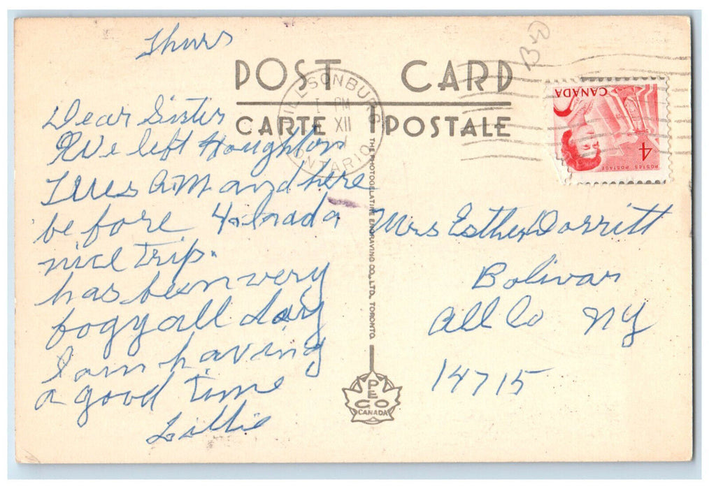 c1950's Tillsonburg and Community Swimming Pool Ontario Canada Postcard