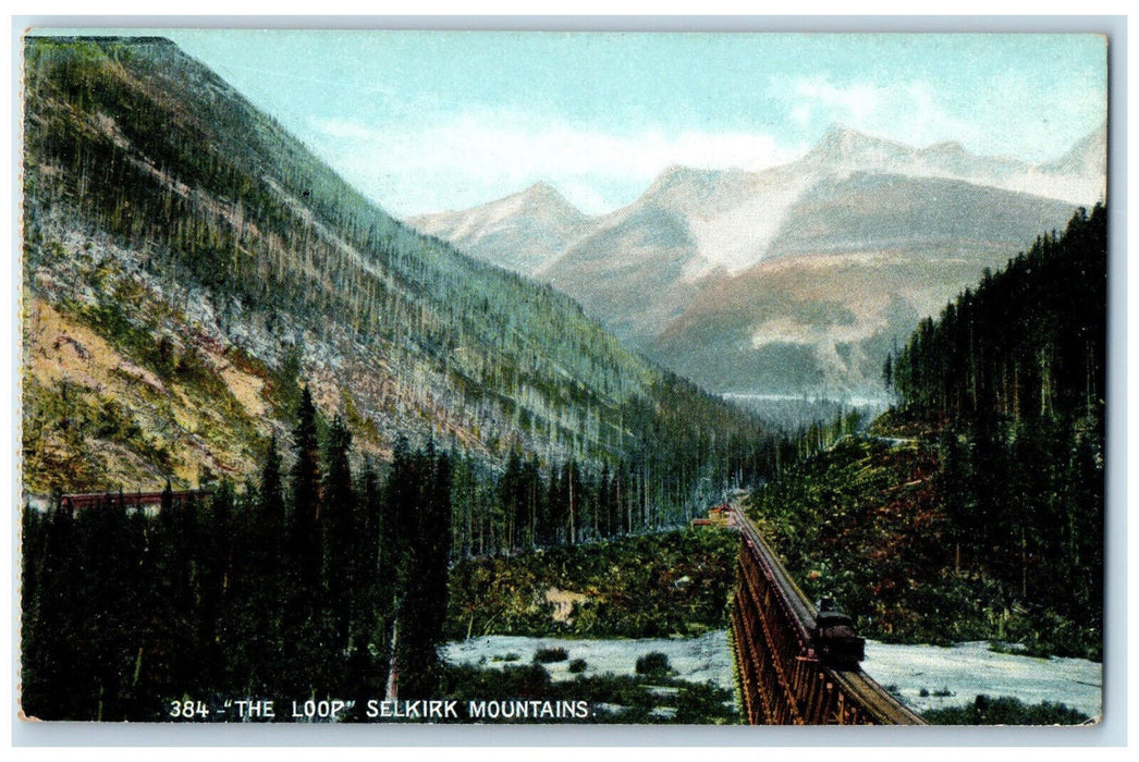 c1910 "The Loop" Selkirk Mountains British Columbia Canada Unposted Postcard