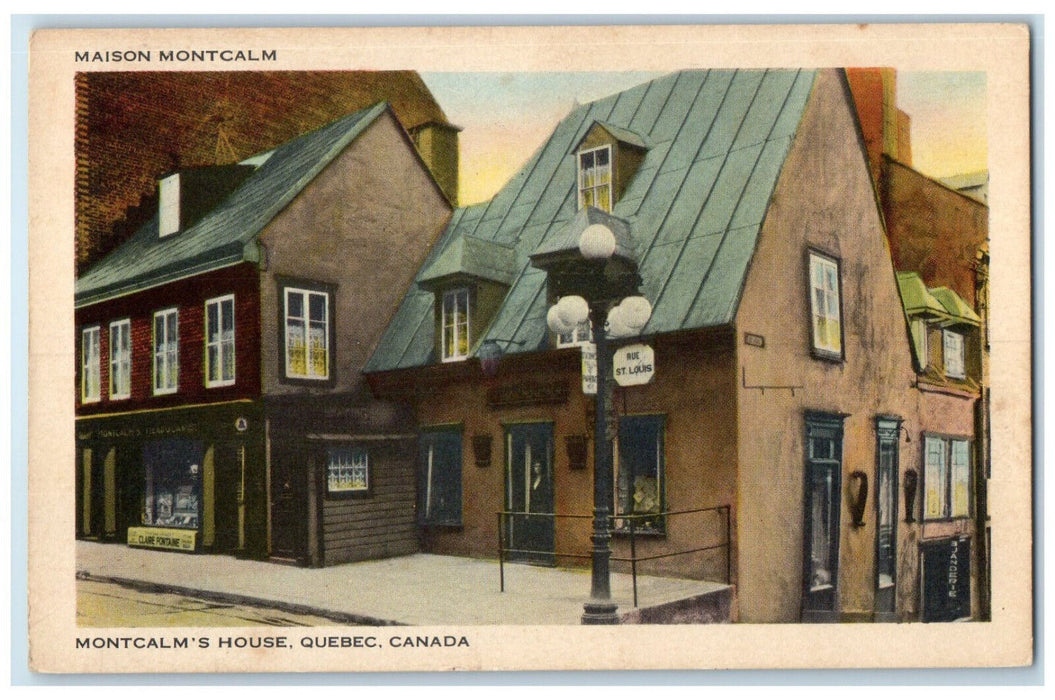 c1950's View of Montcalm's House Quebec Canada Unposted Vintage Postcard