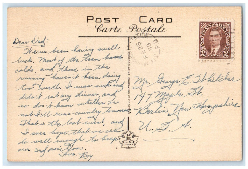 1939 The Alpine Ste. Marguerite Station Laurentian Mountains Canada Postcard