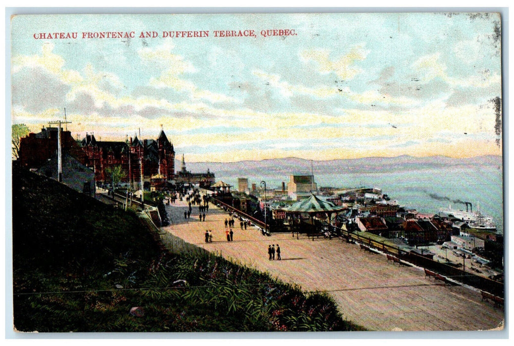 1910 Chateau Frontenac and Dufferin Terrace Quebec Canada Posted Postcard