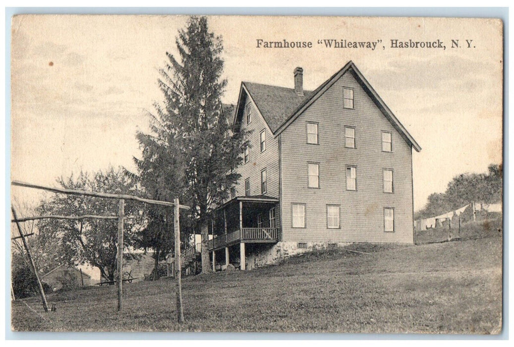 1915 Farmhouse Whileaway Hasbrouck New York NY Posted Antique Postcard