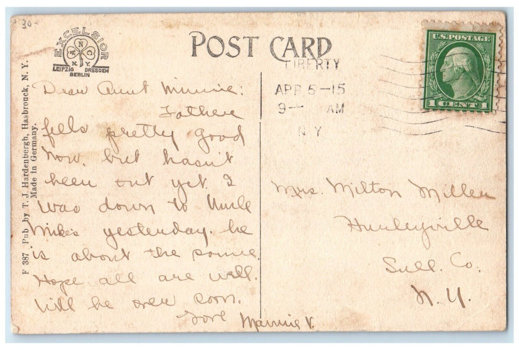 1915 Farmhouse Whileaway Hasbrouck New York NY Posted Antique Postcard