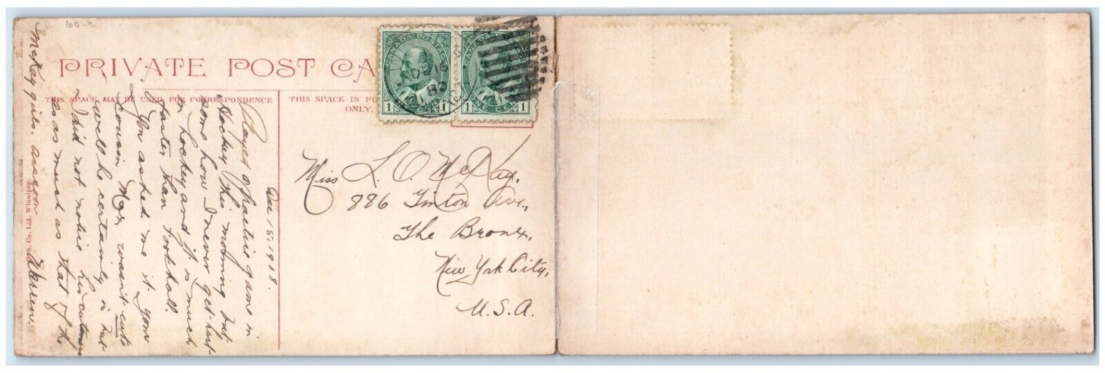 1908 1st Bridge In Camp Military District 10 Winnipeg Canada Antique Postcard