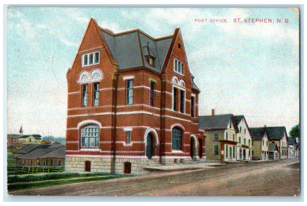 1909 Post Office St. Stephen New Brunswick Canada Princeton ME Postcard