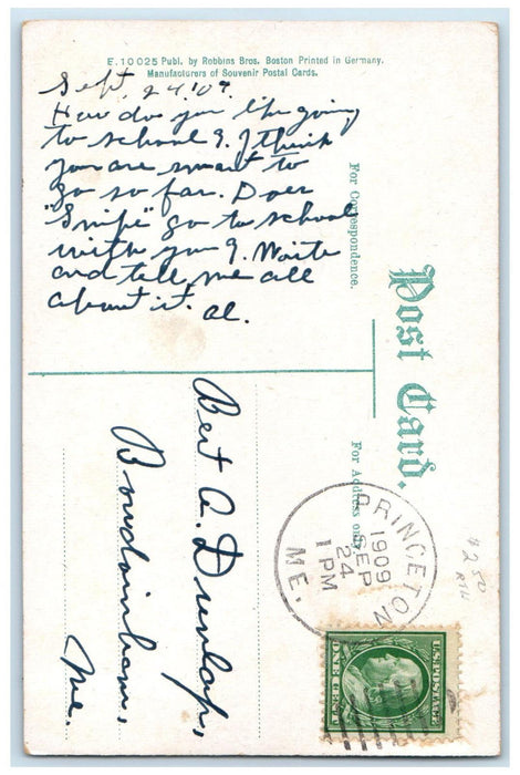 1909 Post Office St. Stephen New Brunswick Canada Princeton ME Postcard