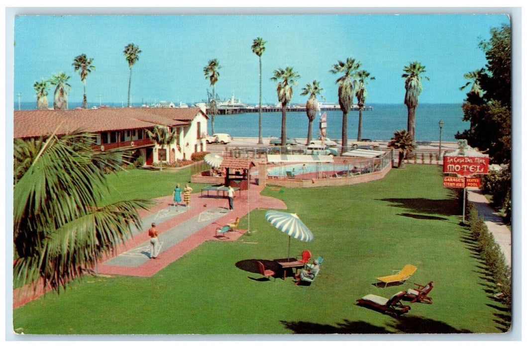c1960 La Casa Del Mar Motel West Cabrillo Boulevard Santa Barbara Calif Postcard