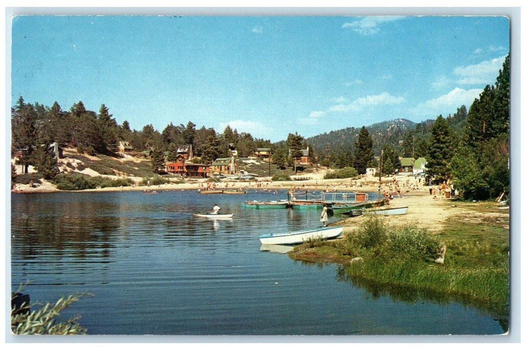 1970 Green Valley Lake San Bernardino national Forest River California Postcard