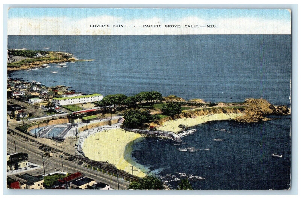 1953 Lover's Point Salt-Water Municipal Plunge Pacific Grove California Postcard