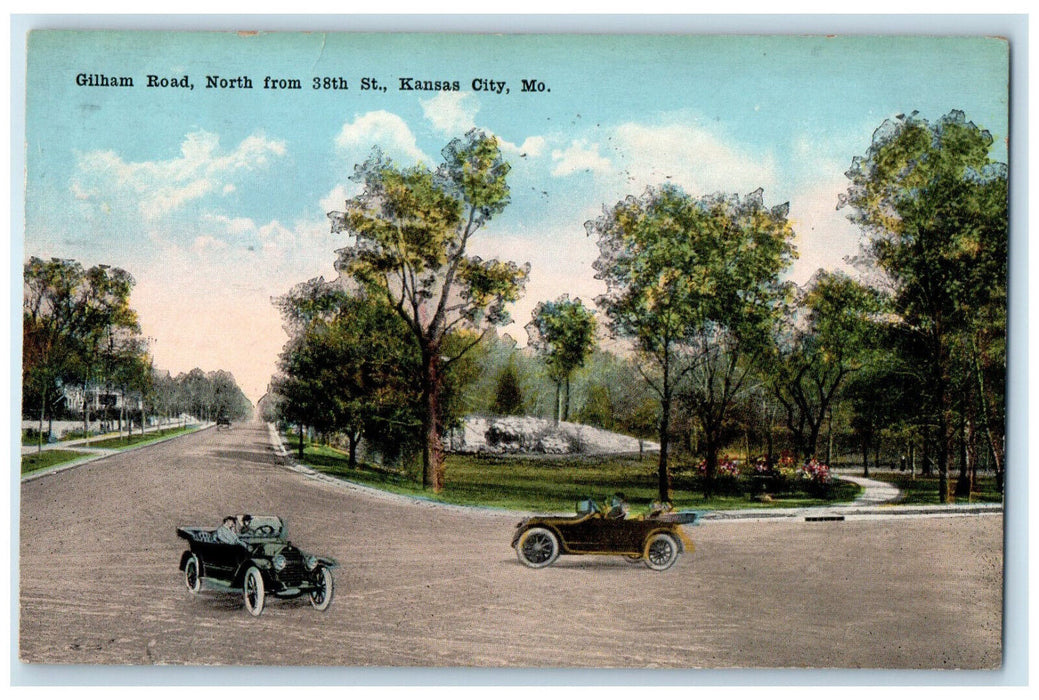 1920 Gilham Road North from 38th St. Kansas City Missouri MO Postcard