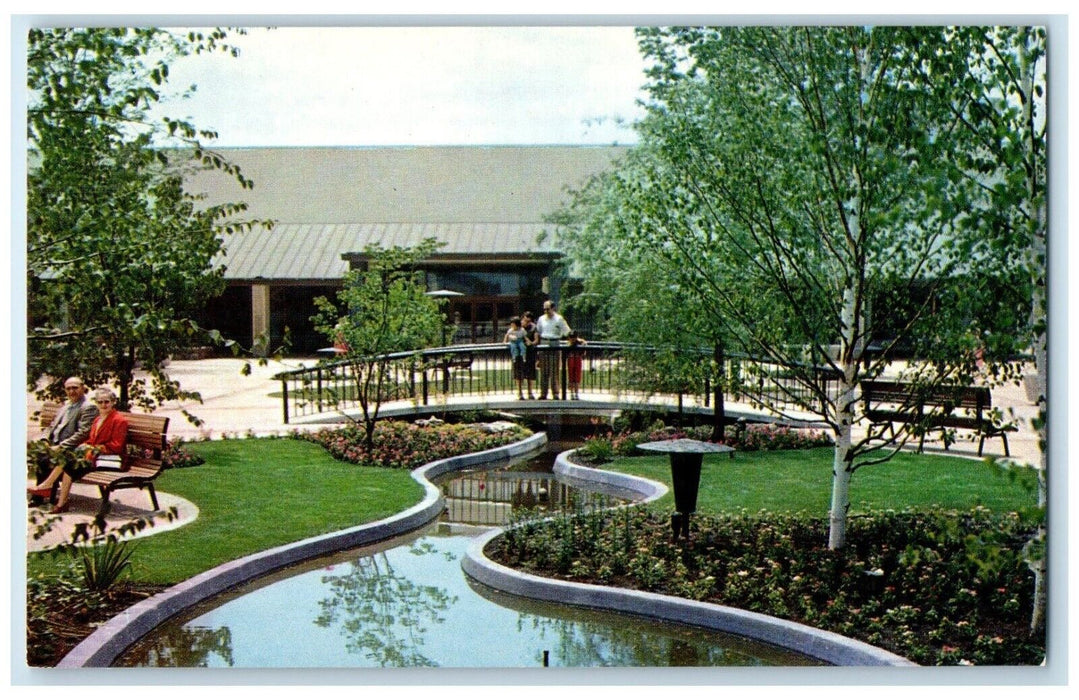 c1960 Beautiful Old Orchard Shopping Center Golf Road Skokie Illinois Postcard