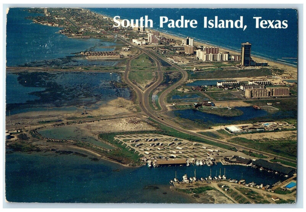 1988 Birds Eye View New Miami Beach South Padre Island Texas TX Vintage Postcard