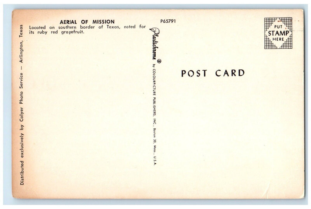 c1960 Aerial Mission Southern Border Ruby Red Grapefruit Texas Unposted Postcard