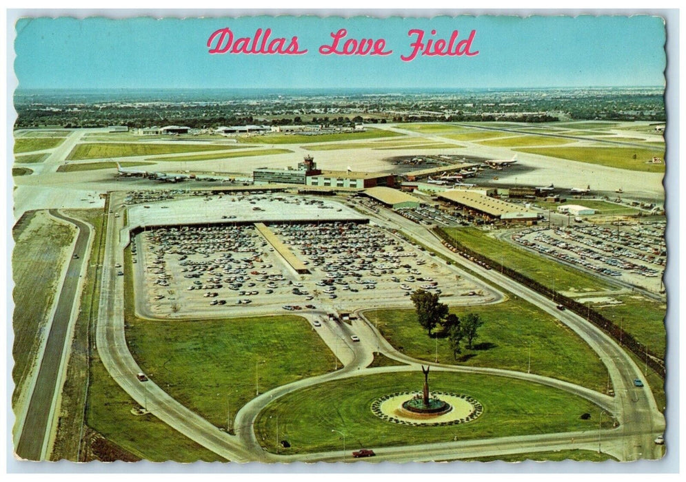 c1960 Spectacular Birds Eye View Dallas Love Field Dallas Texas Antique Postcard