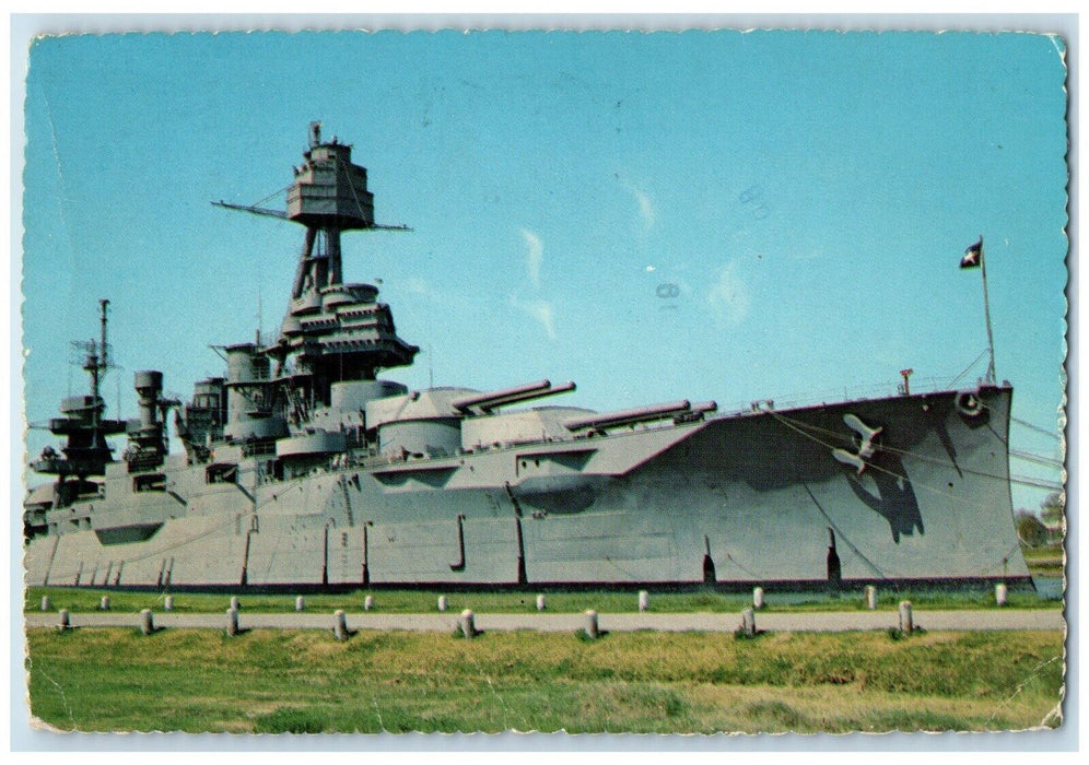 1978 Battle Ship Acquired State Texas Houston Texas TX Vintage Antique Postcard
