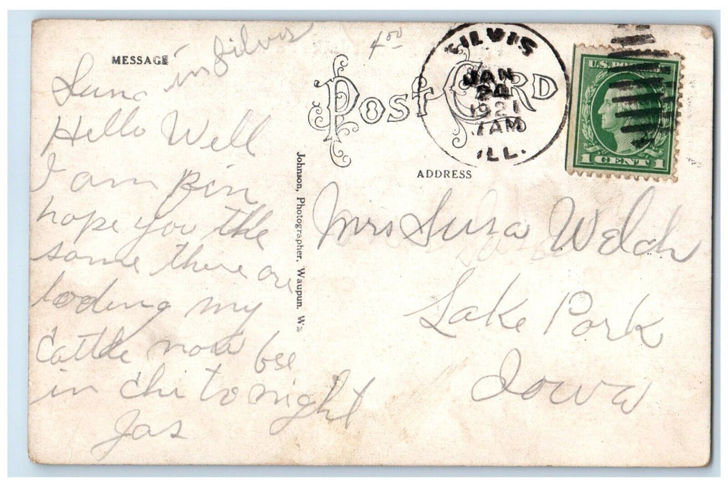 1921 Fishing Good Canoe Boat Fish River Lake Park Iowa Vintage Antique Postcard