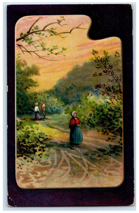1910 Woman Middletown Springs Vermont To Chester Depot Fancy Cancel Postcard