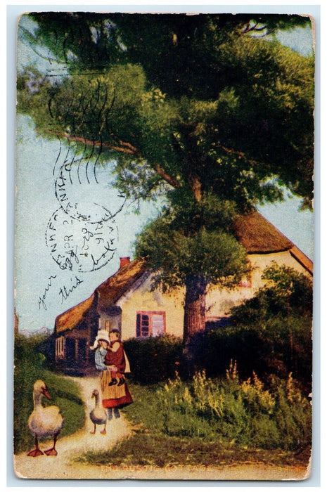 1910 Rustic Cottage Waddy Kentucky To Frankport Duane Cancel 1 Cent Postcard