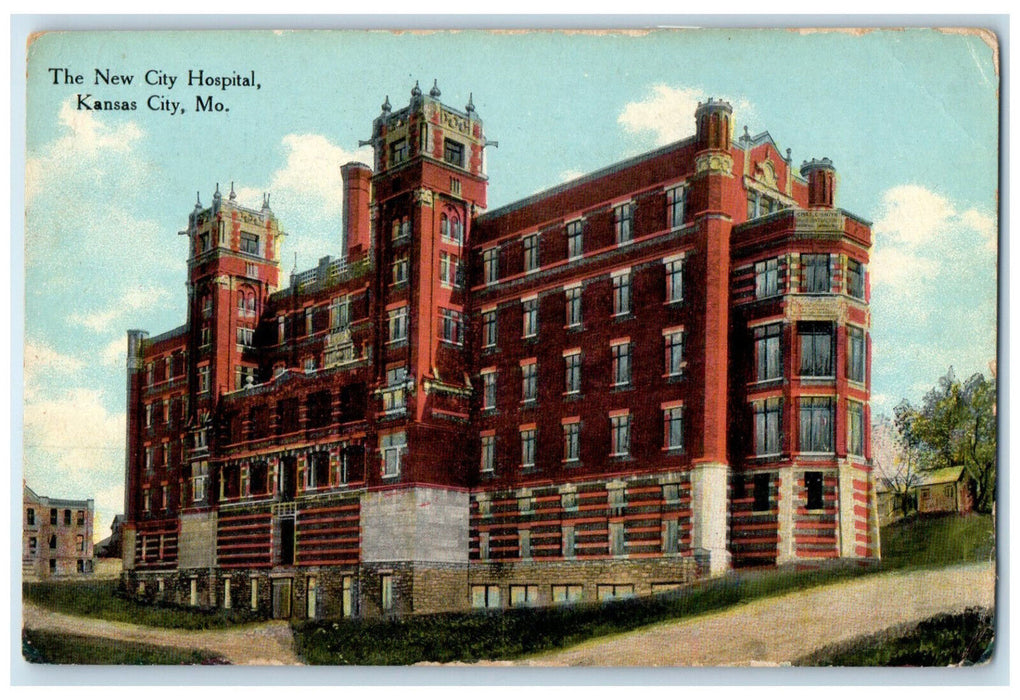 c1910 The New City Hospital Kansas City Missouri MO Antique Unposted Postcard