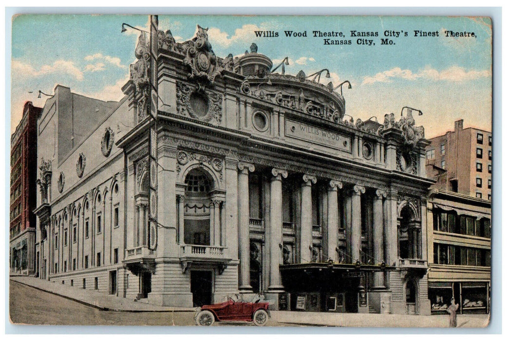 c1910 Kansas City's Finest Willis Wood Theatre Missouri MO Antique Postcard