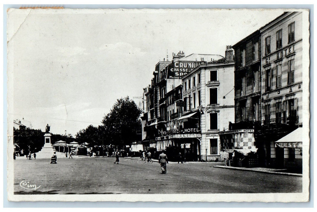 1947 Madier-Montfeau Square Valence(Drome) France Vintage RPPC Photo Postcard