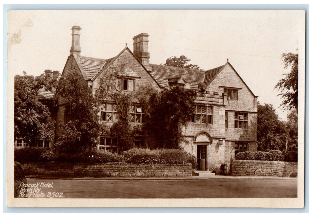 c1940's Peacock Hotel Rowsley Matlock England Unposted RPPC Photo Postcard