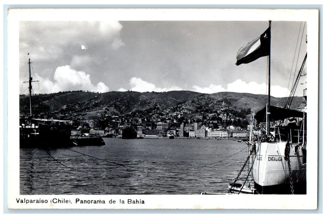 c1950's Bay Panorama Valparaiso Chile RPPC Photo Vintage Unposted Postcard