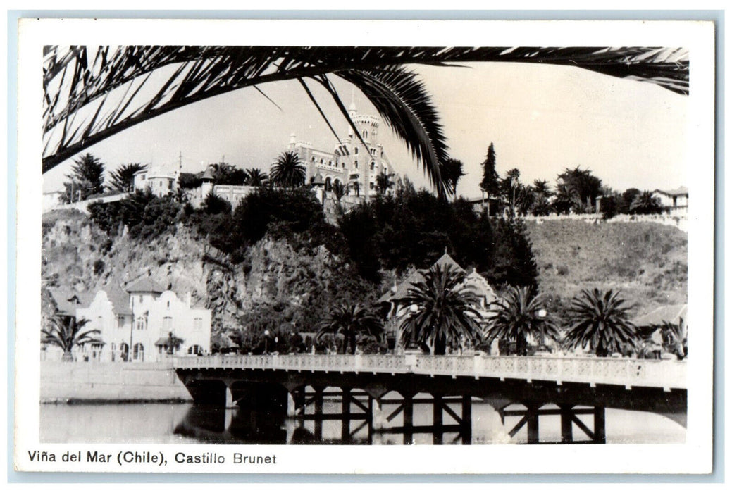 c1960's Vina Del Mar Brunet Castle Chile RPPC Photo Vintage Postcard