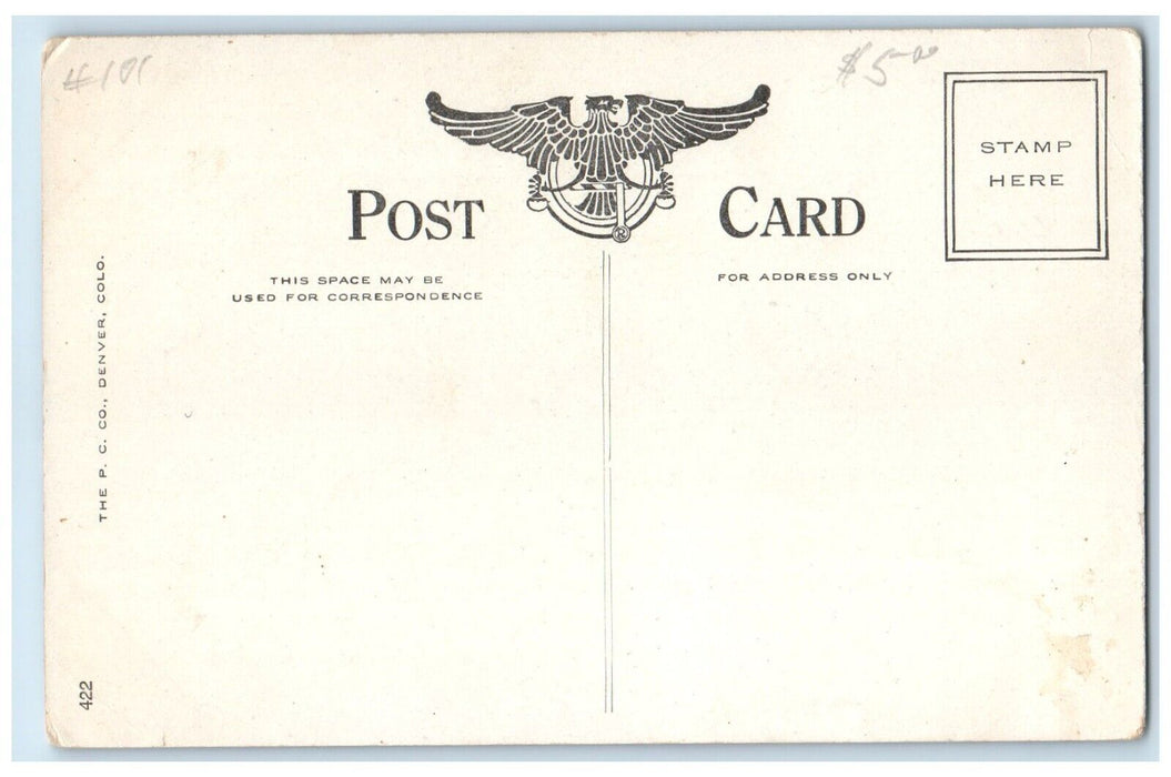 c1910's View Of City Park Lake Denver Colorado CO Unposted Antique Postcard